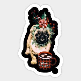 Christmas Pugs Sticker